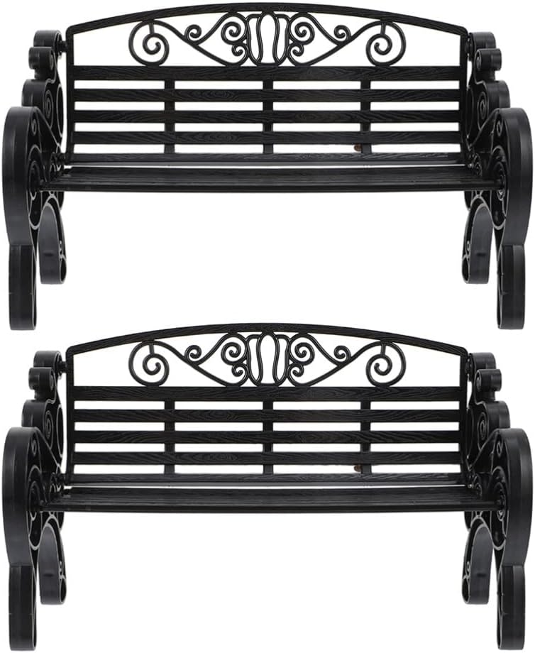NUOBESTY 2Pcs Dollhouse Miniature Bench Mini Park Chair Mini Park Benches Fairy Garden Decoration Dollhouses Furniture Accessories