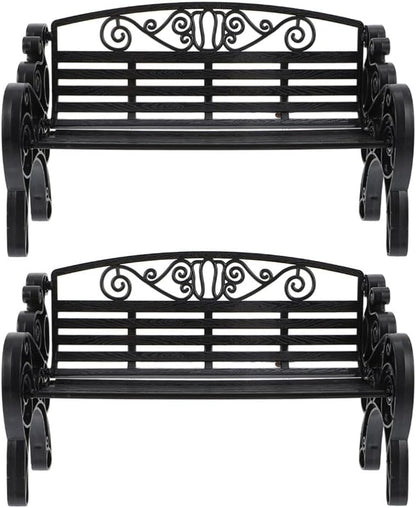 NUOBESTY 2Pcs Dollhouse Miniature Bench Mini Park Chair Mini Park Benches Fairy Garden Decoration Dollhouses Furniture Accessories