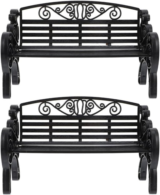 NUOBESTY 2Pcs Dollhouse Miniature Bench Mini Park Chair Mini Park Benches Fairy Garden Decoration