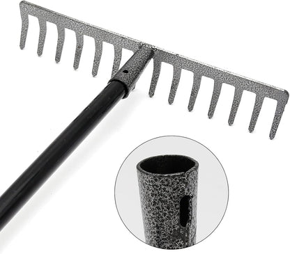 Rake Head Replacement, Heavy Duty Metal Rakes for Lawns, Rake Head Only Without Handle for DIY Gardening Tool. (14-Tines 0.9Lb)