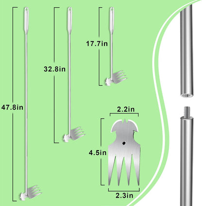 AO LI GEI 47.8" Weed Puller Tool with Long Handle, Weed Pulling Tool with Adjustment Length, Portable Weeder Tool for Garden, Yard, Lawn, Backyard Farm Planting & Weeding