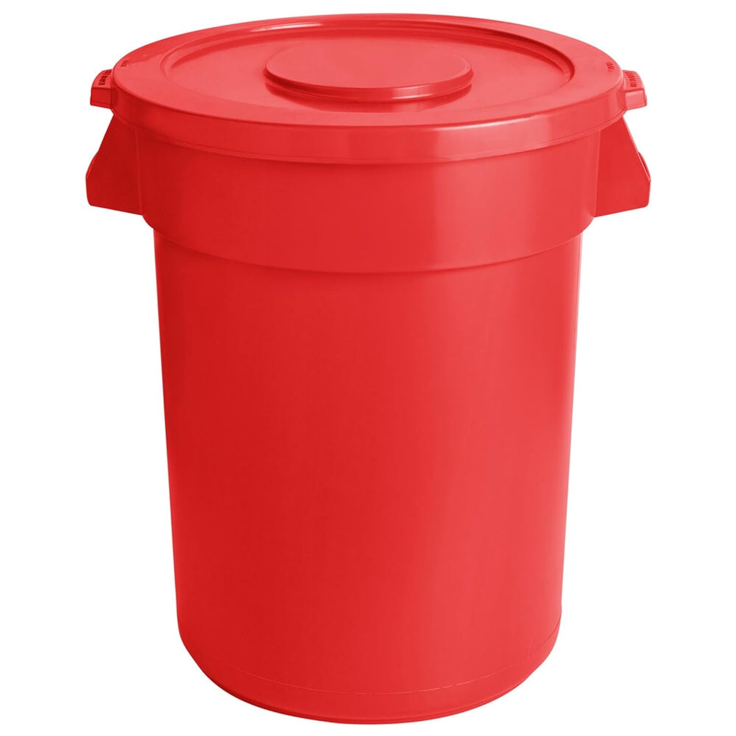 PRO&Family Trash can with Lid (Red, 32 Gallon)
