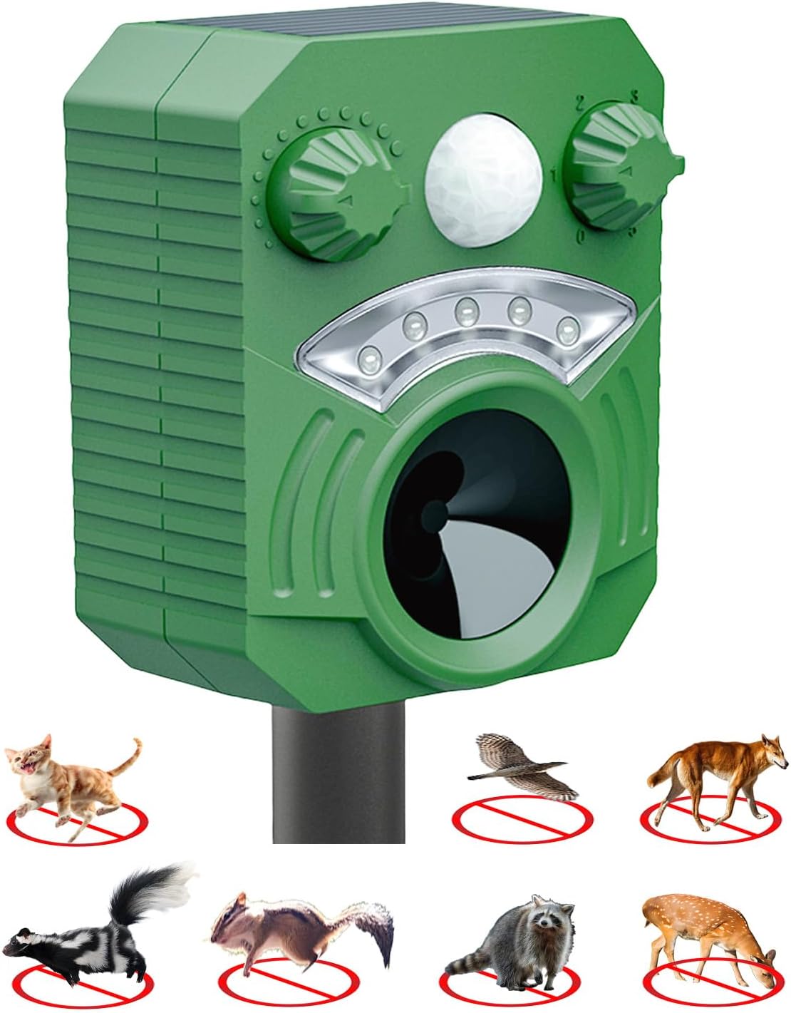 Cat Squirrel Repellent Outdoor Electric Devices with Motion Sensor,Animal Scare Away Raccoon Rabbit Deterrent Deer Armadillo Fox Coyote Skunk Repellent for Yard Patio Lawn Garden