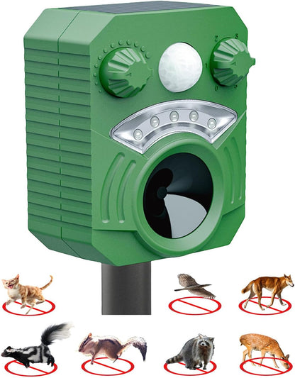 Cat Squirrel Repellent Outdoor Electric Devices with Motion Sensor,Animal Scare Away Raccoon Rabbit Deterrent Deer Armadillo Fox Coyote Skunk Repellent for Yard Patio Lawn Garden