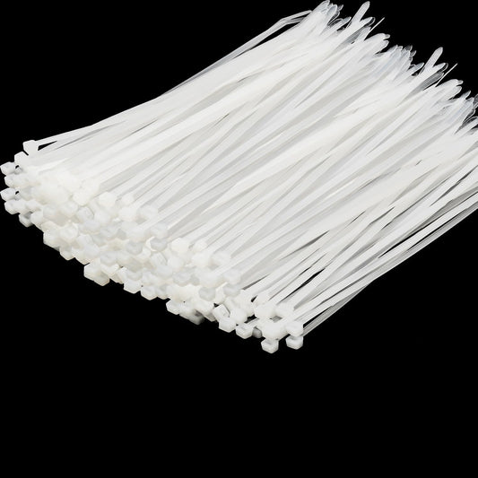 14 Inch Zip Ties White 1000 PCS, 40 Lbs- Heavy Duty Tensile Strength, Nylon PA66 UV Resistant Cable