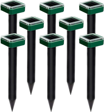 8 Pack Mole Repellent Solar Powered, Upgrade 2025 Waterproof Ultrasonic Gopher Vole Repellent Outdoor, Rat, Squirrel, Skunk, Repellent for Lawn Garden & Yard