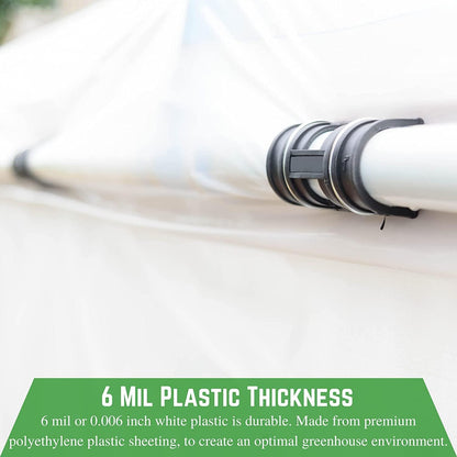 Farm Plastic Supply - White Greenhouse Plastic Sheeting - 6 mil - (32' x 100') - 4 Year UV Resistant Poly Greenhouse Film, 55% Light Transmission Hoop House Cover for Gardening, Agriculture