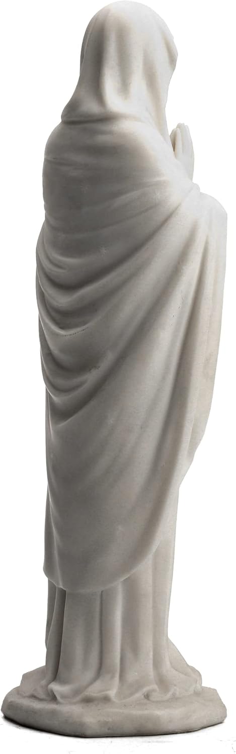 Veronese Design 11 3/4 Inch Virgin Mary The Blessed Mother Resin Statue Marble White Finish