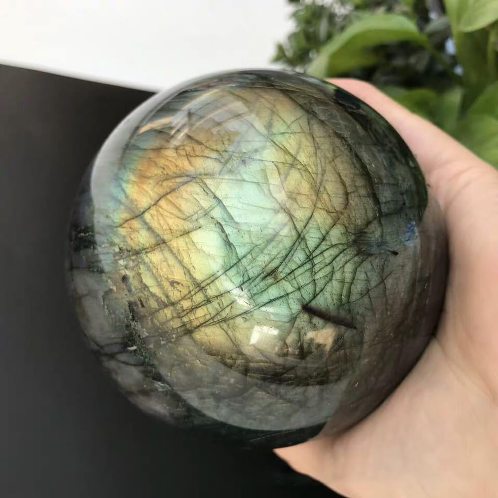 5-6CM/1.97-2.36inch Natural Crystal Ball Labradorite Sphere Moonstone Stone Crafts Polished Decorative Sphere Reiking Healing Crystals Ball Stone Fengshui Home Decoration(50-60mm, Labradorite)