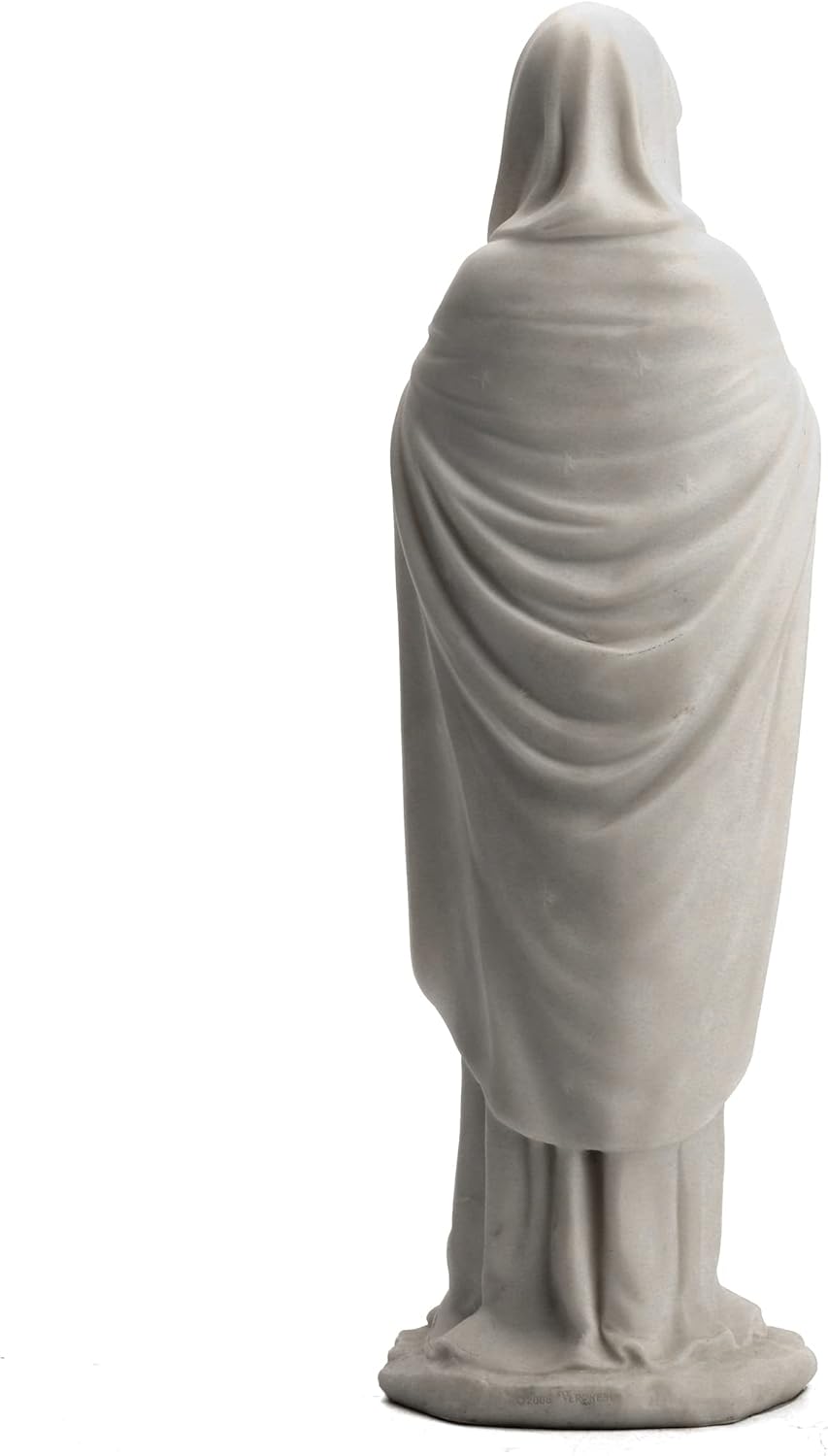 Veronese Design 11 3/4 Inch Virgin Mary The Blessed Mother Resin Statue Marble White Finish