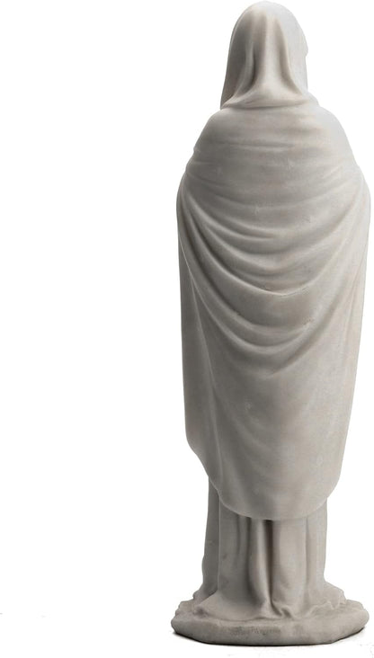 Veronese Design 11 3/4 Inch Virgin Mary The Blessed Mother Resin Statue Marble White Finish