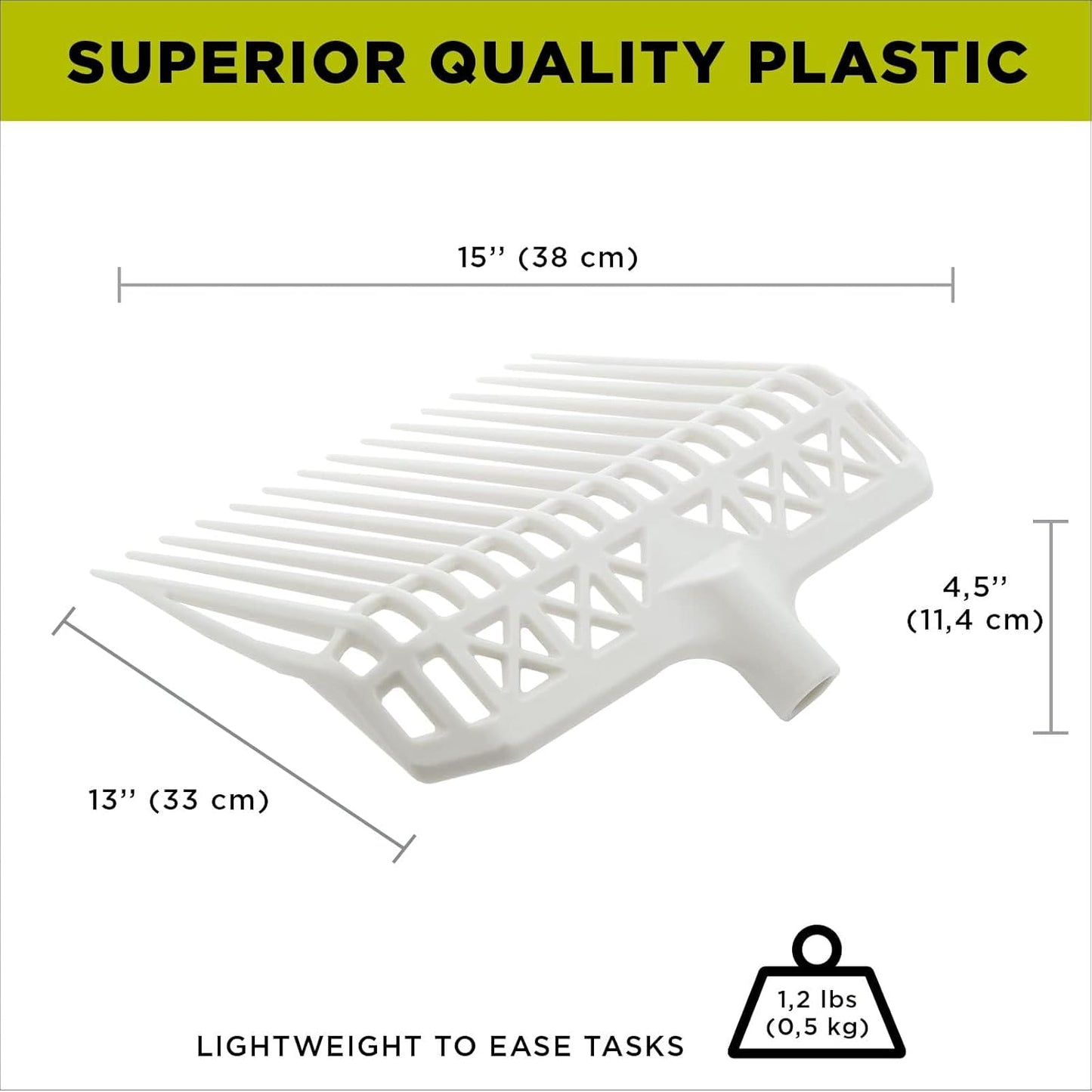 Pro Manure Fork Head Without Handle - Ultra Strong and Stable - Teeth Length: 7 3/4'' - Premium Pitchfork Replacement Head - White (2 Units)