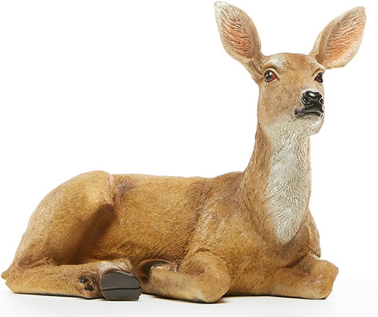JHVYF Adorable Deer Statue Decor for Garden Yard Buck & Doe Lying Outdoor Sculptures for Home Decor