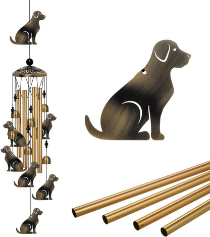Bronze Dogs Wind Chimes Decor, Mobile Blessing Wind Bells Decorate, Sympathy Wind Catcher, Memorial Gifts for Mom,Grandma,Woman (Housewarming/Outside/Indoor/Home/Room/Porch/Yard/Garden Decoration)