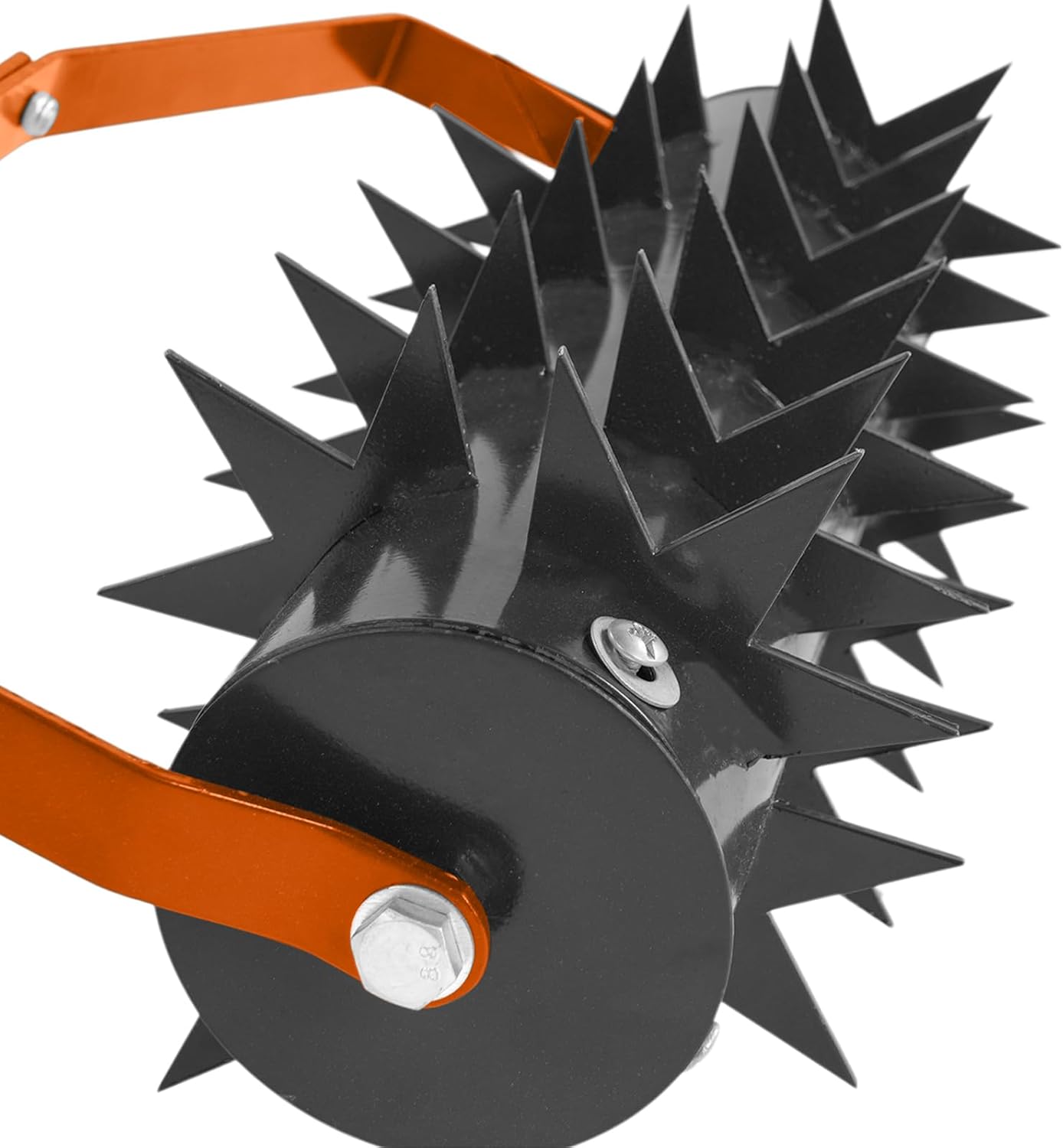 Outvita 60’’ Rolling Lawn Aerator, Heavy Duty Manual Aerator Lawn Tool for Garden Yard Patio with W-Shaped Blades ＆ 49" Handle (Orange)