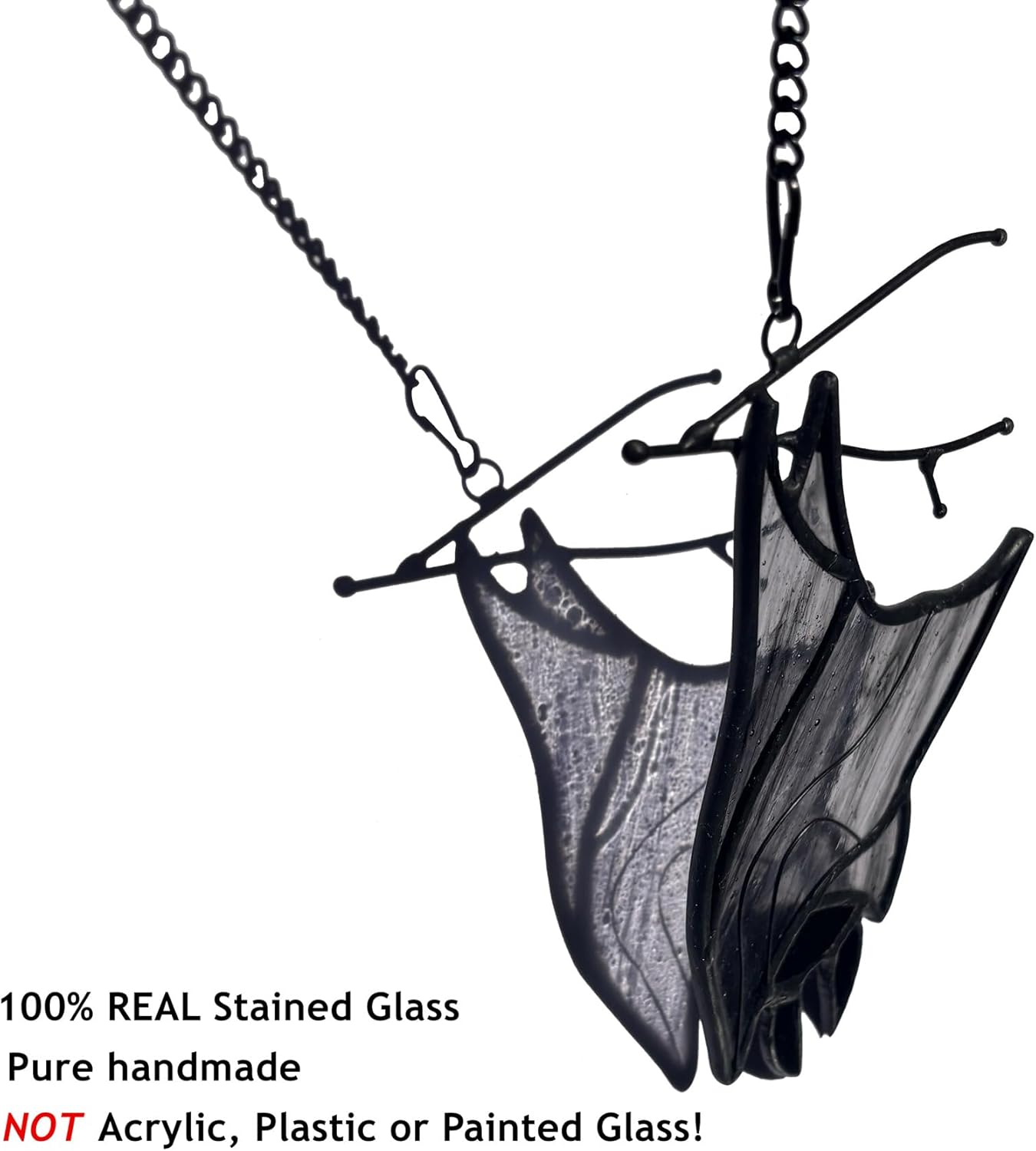 Stained Glass Bat Decor Window Hangings Ornament, Gothic Bat Suncatcher Halloween Decorations Gifts, Handmade Occult Sun Catchers Indoor Window Home Decor