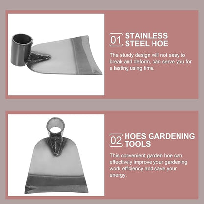 POPETPOP Hand Hoe Head Replacement - Stainless Steel Garden Hoe Head, Handheld Round Eye Hoes, Gardening Tool for Agriculture Digging Loosening