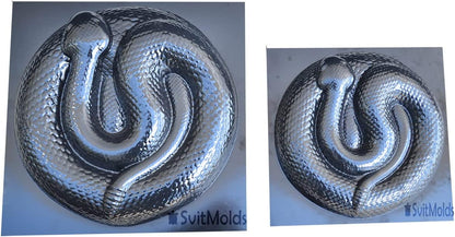 SvitMods Mold Snake DIY Statue for Garden Black ABC Plastic Concrete Cement Mould Rattlesnake Garden Decor Mold Croc for Garden Figure (D72 + D72-Smsll)