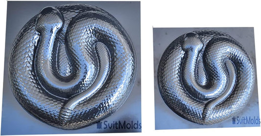 SvitMods Mold Snake DIY Statue for Garden Black ABC Plastic Concrete Cement Mould Rattlesnake