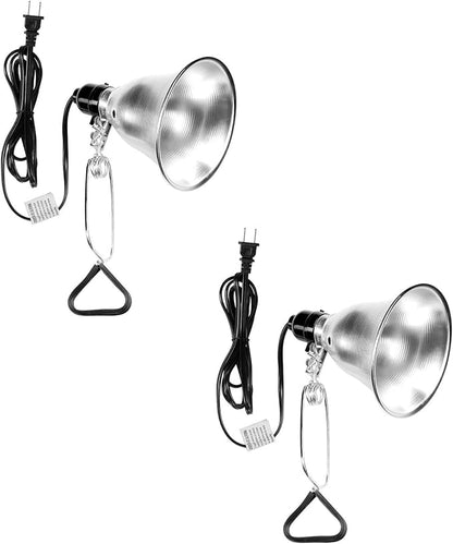 Simple Deluxe Clamp Lamp Light 60 Watt with 5.5 Inch Aluminum Reflector (no Bulb Included), 6 Feet Cord, 2 Pack, Black, New Version