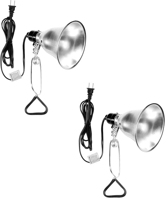 Simple Deluxe Clamp Lamp Light 60 Watt with 5.5 Inch Aluminum Reflector (no Bulb Included), 6 Feet Cord, 2 Pack, Black, New Version