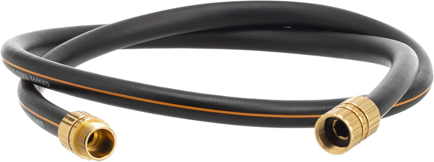 Giraffe Hybrid Leader Hose 5/8" x 6ft, Custom Length, NO Kink, Flexible, Leakproof Water Hose with Male to Female Fittings, 600 Burst PSI