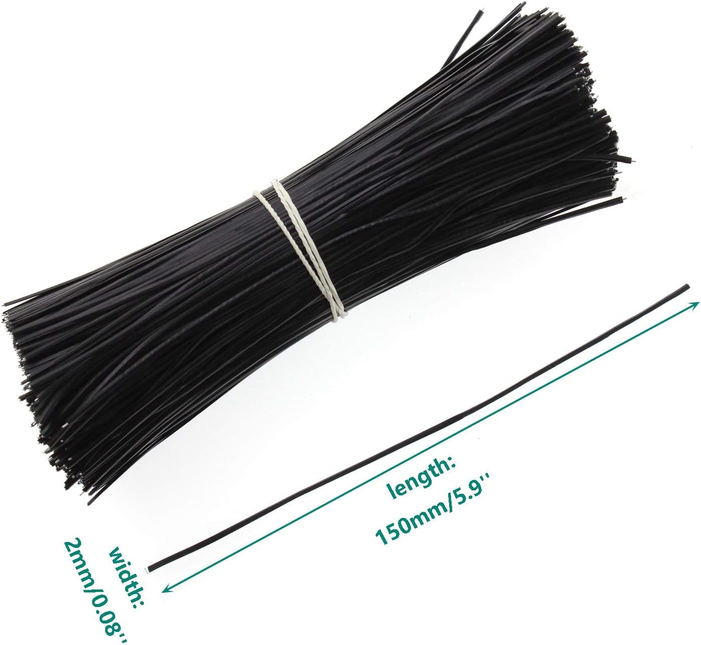 6 Inch Twist Ties,Ulifestar Cable Ties Bag Ties Plastic Coated Twist Ties 1000 Pack (Black)