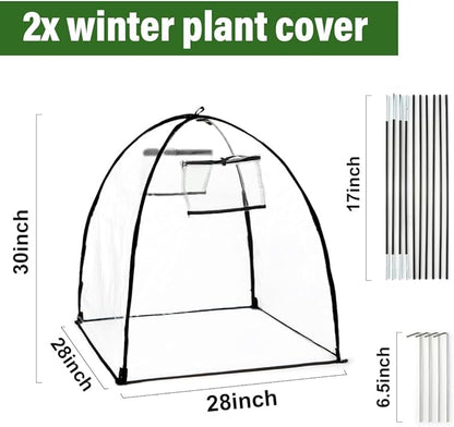 Plant Covers Freeze Protection, Outdoor Garden Frost Cover, Plant Covers from Animals, garden cloches for plants, Reusable Shrub Small Greenhouse, Potted Fruit Pest Protector Large(Transparent,2-Pack)