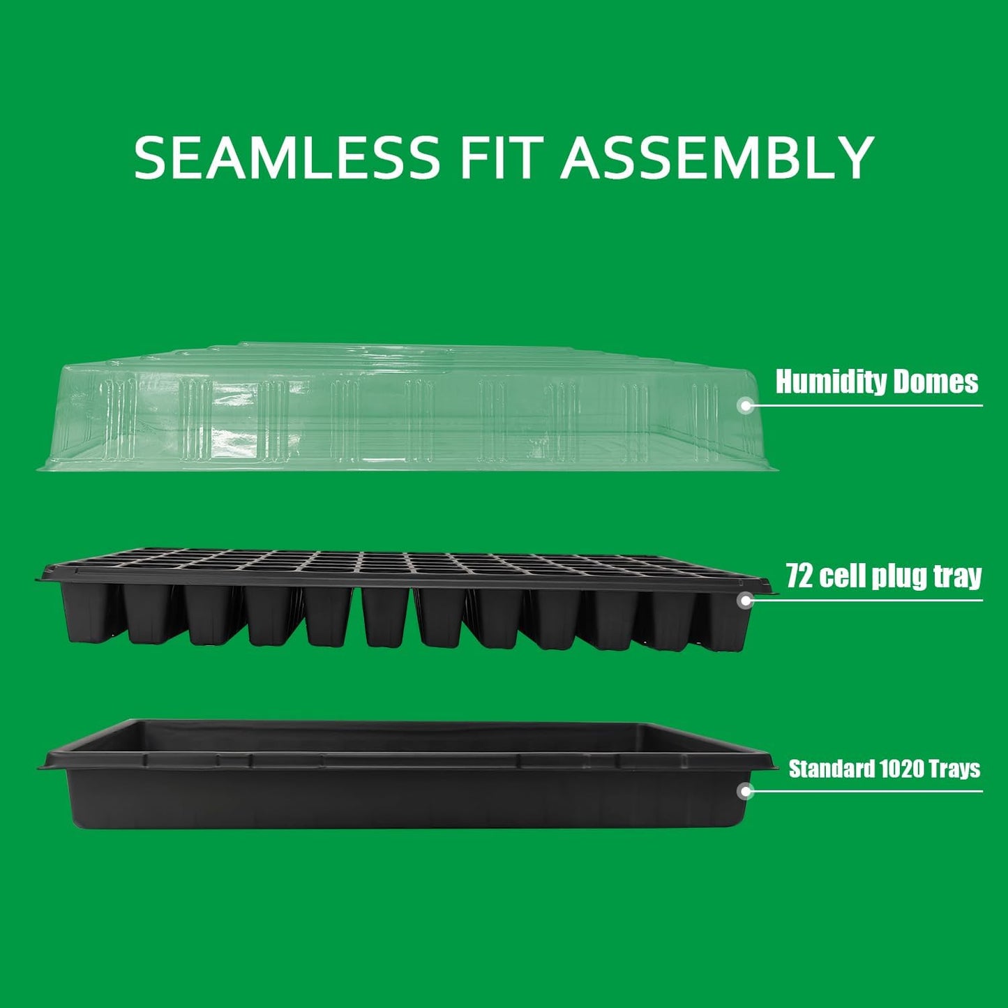 20 Pack 1020 Trays, No Drain Holes, 20" x 10", Extra Thick Heavy Duty Seed Starting Trays -Reusable Propagation Flats for Microgreens, Seedlings, Plant Germination, Fodder and Transplant