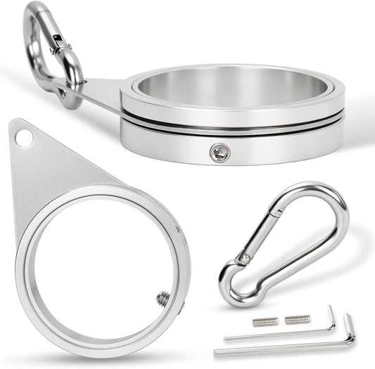 2" Large Flag Pole Rings, 2 Pcs Aluminum Alloy Spinning Flag Pole Ring Clips Swivels, 360° Rotating