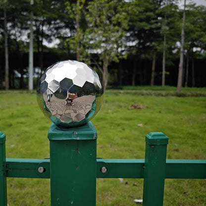 304 Stainless Steel Gazing Ball Sculptures Diamond Ball Decoration Mirror Hollow Decor Ball Reflective Garden Sphere Hollow Metal Ball Ornament Statues Gazing Globe for Home Garden (3 inch)