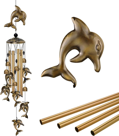 Dolphin Wind Chimes Decor, Mobile Blessing Wind Bells Decorate, Sympathy Wind Catcher, Memorial Gifts for Mom, Grandma, Woman (Housewarming/Outside/Indoor/Home/Room/Porch/Yard/Garden Decoration)