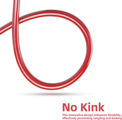 Solution4Patio Long Lead-in Red Garden Hose 5/8 in. x 50 ft. -Kink Free, No Leaking, Male/Female Fittings -Heavy Duty Durable Flexible Lightweight Water Pipe -Brass Aluminum Ends for Household & Yard