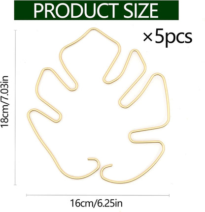 5PCS Plant Stem Support - Durable Monstera Stabilizer Grapple Holder, Unique Design for Climbing Plants, Turtle Shell Bamboo Clamp Set, Ideal Plant Support for Thriving Growth (Gold)