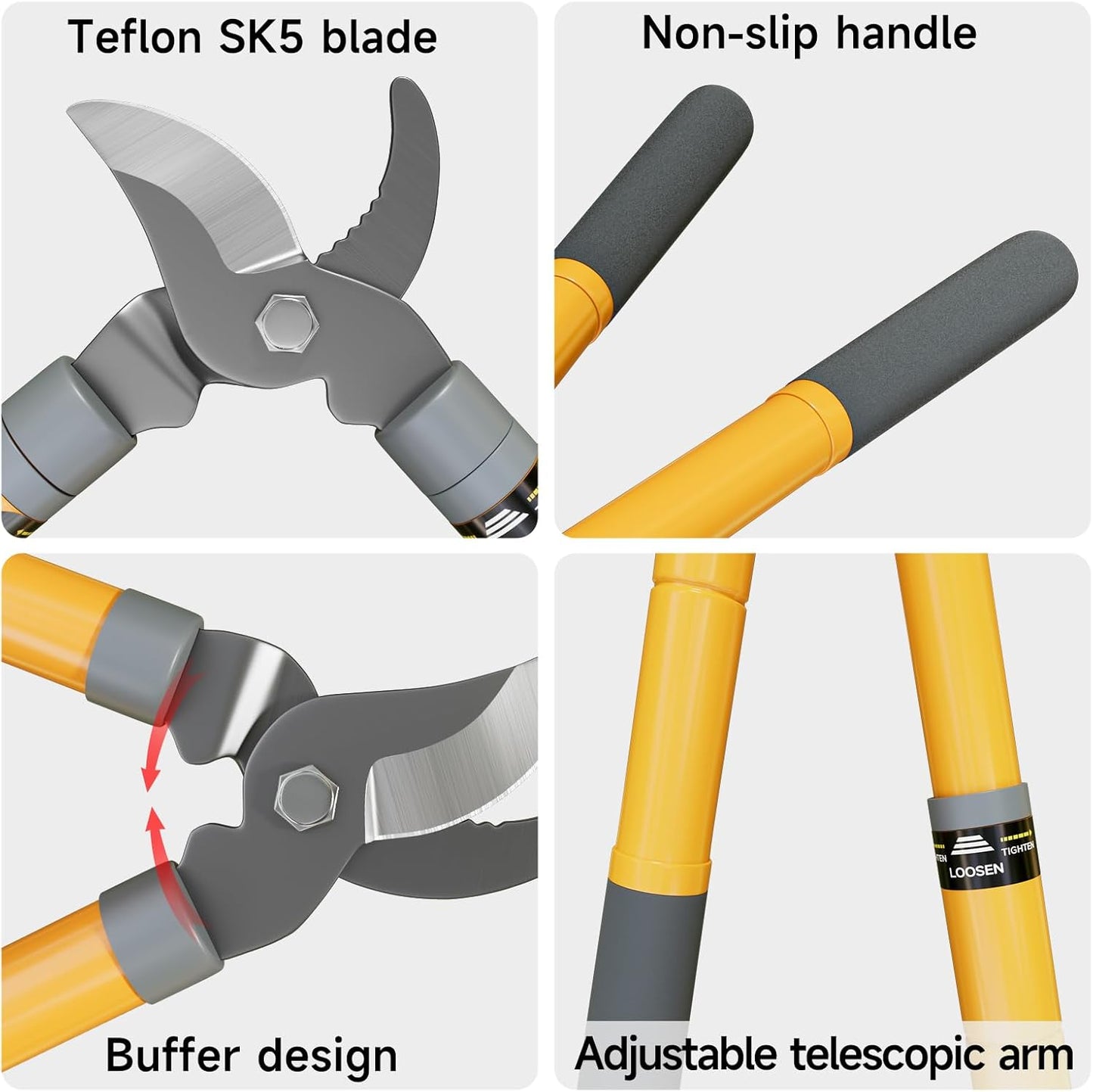AIRAJ 16-24'' Extendable Loppers for Tree Trimming | Branch Cutter with 1.5“ Cutting Capacity | Loppers for Gardening | Garden Shears