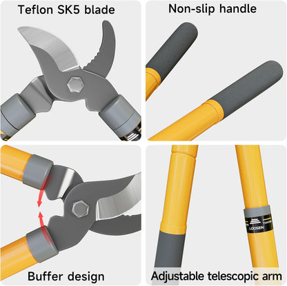 AIRAJ 16-24'' Extendable Loppers for Tree Trimming | Branch Cutter with 1.5“ Cutting Capacity | Loppers for Gardening | Garden Shears