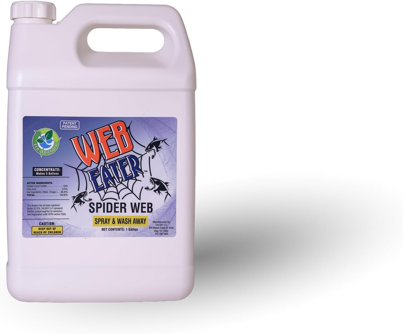 1 Gallon Concentrated Spider Web Washaway Spray with Nozzle- Natural & Long Lasting up to 6 Months