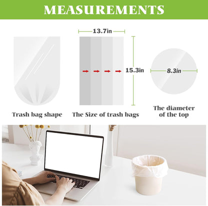 Teivio 1 Gallon 300 Counts Strong Clear Trash Bags Garbage Bags,Mini Waste Basket Liners,Tiny Bathroom Trash Can Bin Liners,Small Plastic Bags for Home Office Kitchen Car Bedroom Dog waste Baby Diaper