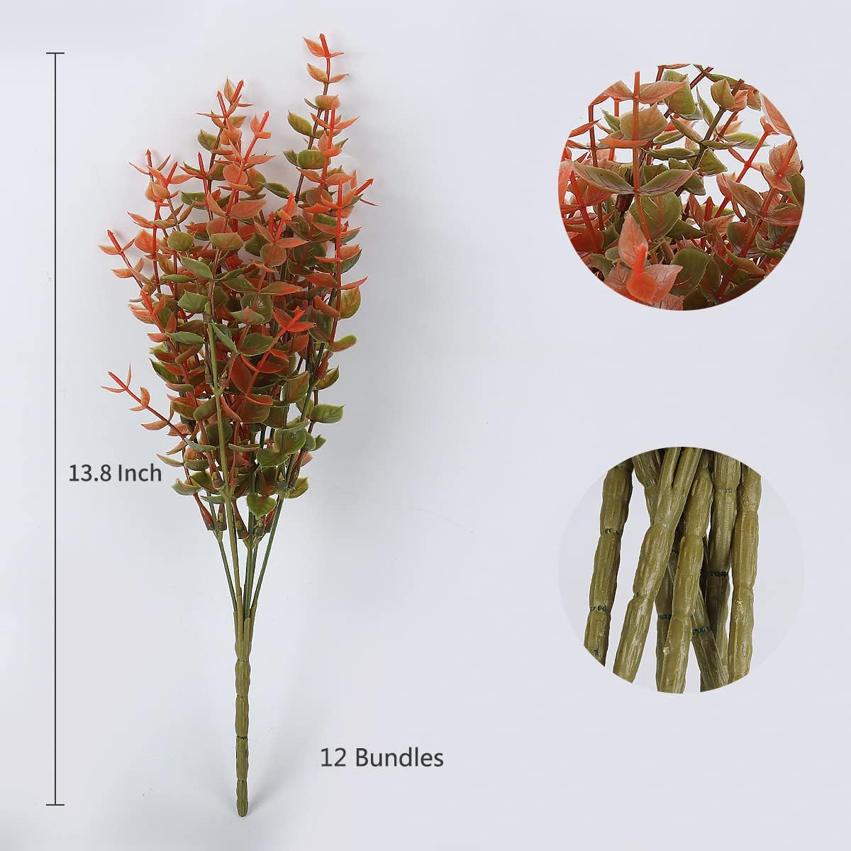 RECUTMS 12 Bundles Artificial Fall Flowers No Fade Faux Autumn Plants, Fake Indoor Outdoor Greenery Fall Decorations for Thanksgiving Christmas Wedding Party Home Garden Fireplace Décor