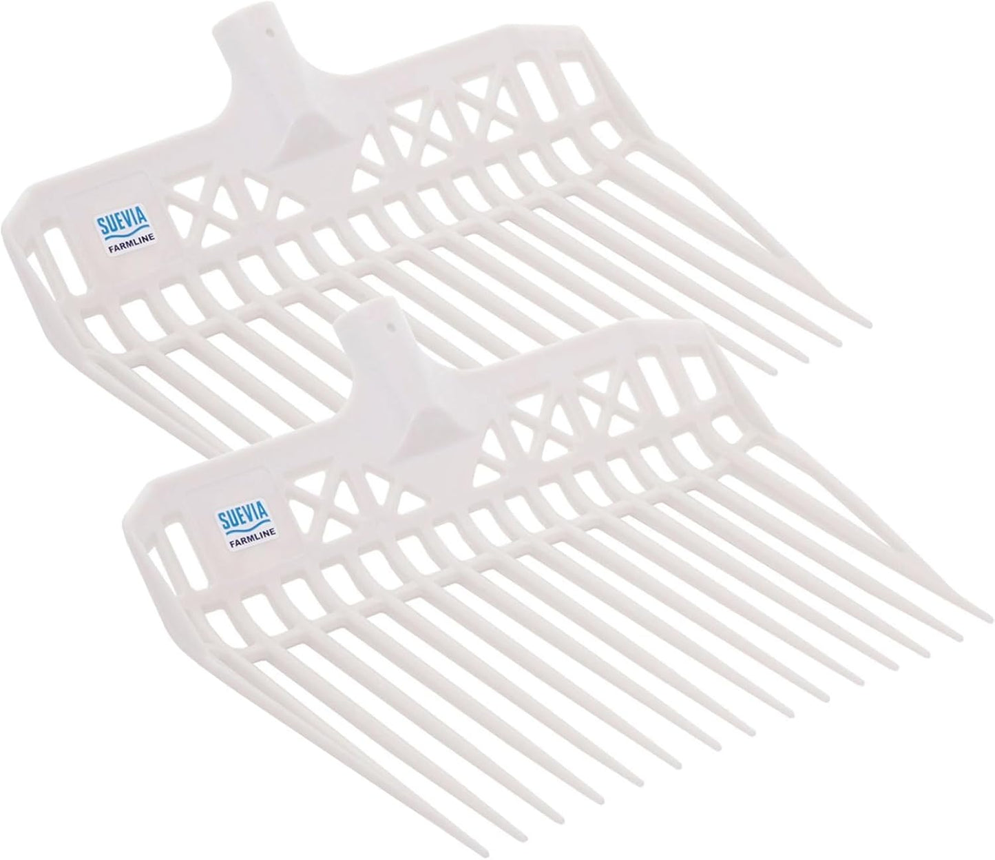 Pro Manure Fork Head Without Handle - Ultra Strong and Stable - Teeth Length: 7 3/4'' - Premium Pitchfork Replacement Head - White (2 Units)