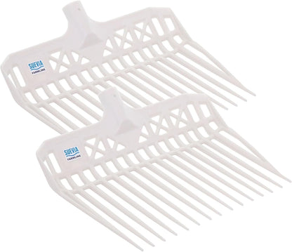 Pro Manure Fork Head Without Handle - Ultra Strong and Stable - Teeth Length: 7 3/4'' - Premium Pitchfork Replacement Head - White (2 Units)