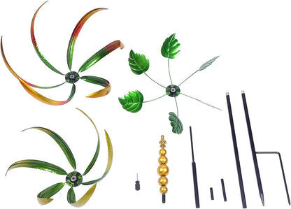 Wind Spinner for Garden and Yard - Large Metal Kinetic Wind Sculptures for Outdoor Decor 80 Inches Multi-Color Tulip Wind Spinner