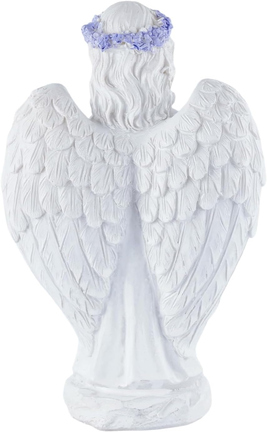 Lavender Praying Angel Statues, Handmade Resin Craft Home Decor, Indoor & Outdoor Winged Angel Figurines, Tabletop Ornaments, Ideal Blessing Gift for Mom, Dad & Friends