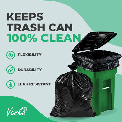 95 Gallon Trash Bags Heavy Duty | Mega-Value Pack 72 Bags | Extra Large Black Can Liners | 90-100 Gallon Trash Bags | 96 Gallon Big Garbage Bags (Black)