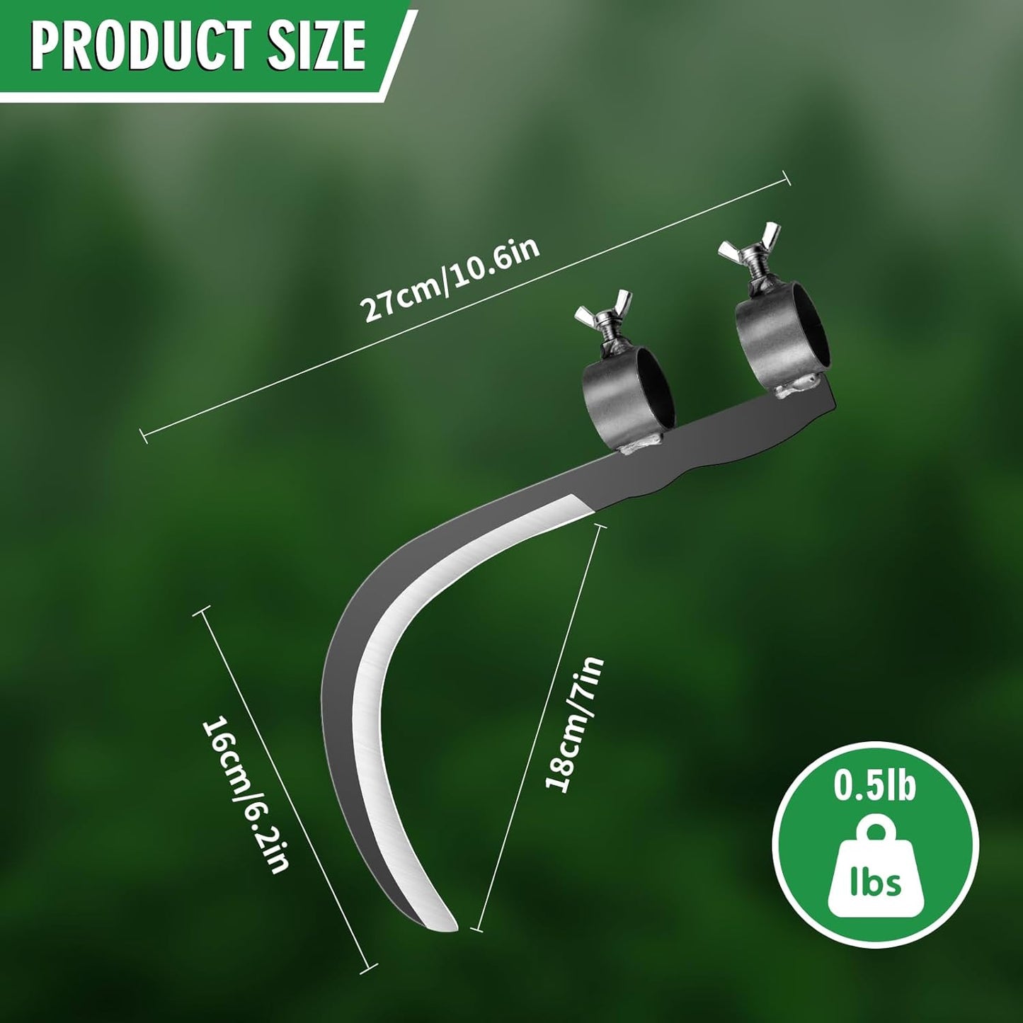 Steel Straw Sickle with Replaceable Wooden Handle Function, Manganese Steel Blade, Handheld Gardening Tools Multipurpose Gardening Weeding Grass Sickle and Farming Portable Safety Sickle