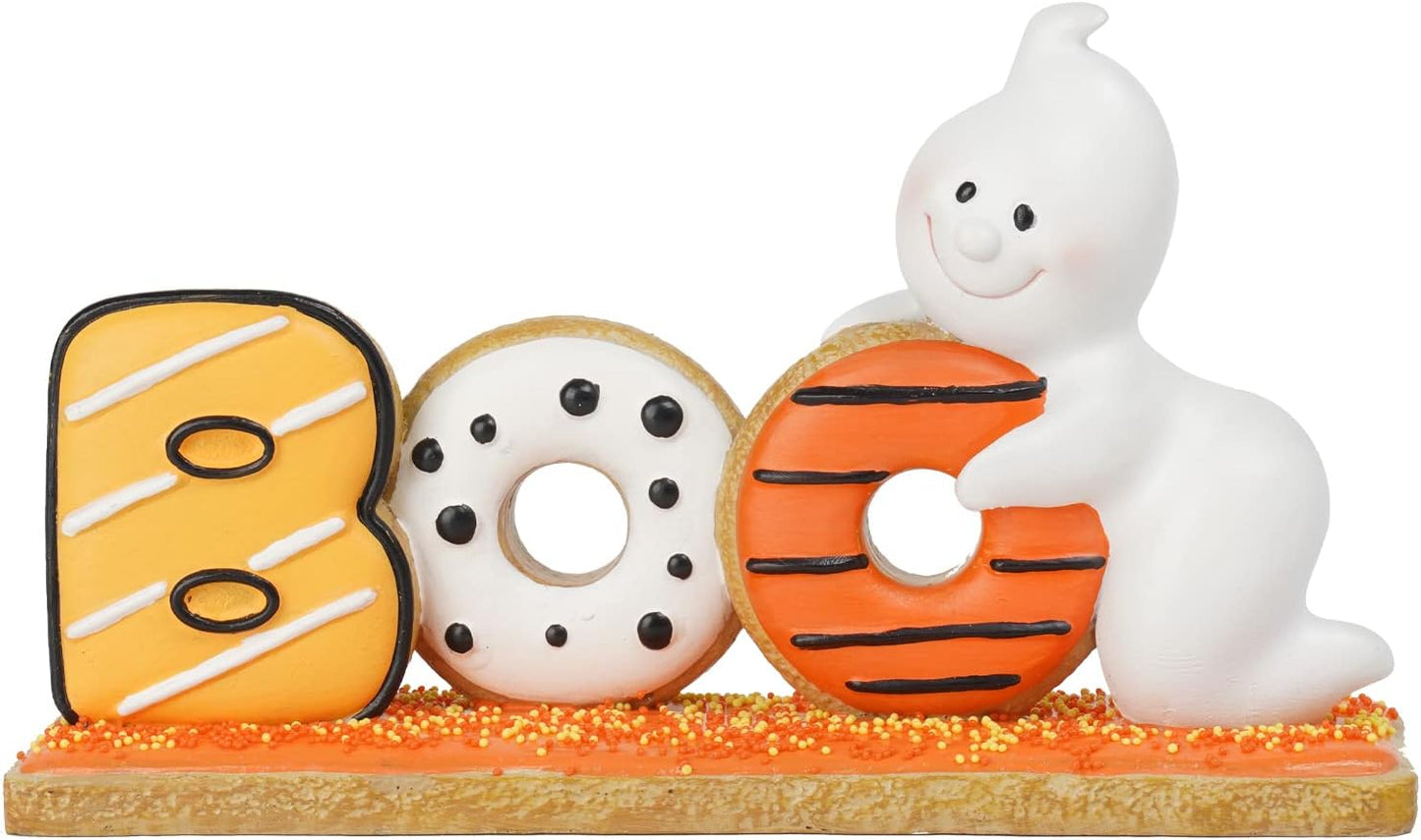 Newman House Studio Halloween Decorations Boo Collectible Figurines - Halloween Decor Indoor Cute Boo Ghost Sculptures Sign for Trick or Treat Theme Party Tabletop Farmhouse Decor 7.75 x 2 x 4.5 inch