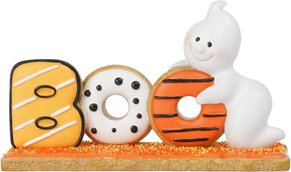 Newman House Studio Halloween Decorations Boo Collectible Figurines - Halloween Decor Indoor Cute Boo Ghost Sculptures Sign for Trick or Treat Theme Party Tabletop Farmhouse Decor 7.75 x 2 x 4.5 inch