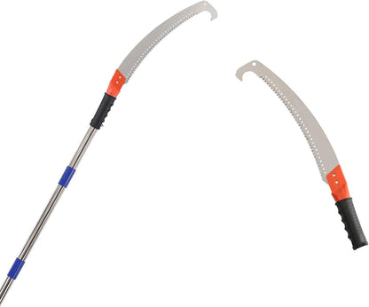 HOSKO 7.5FT Pole Saw for Tree Trimming, Long Extension Pruning Saw, Blade Tree Trimmer Pole, Manual Pole Cutter for, Yard Garden and Patios Trees Branches Cutting