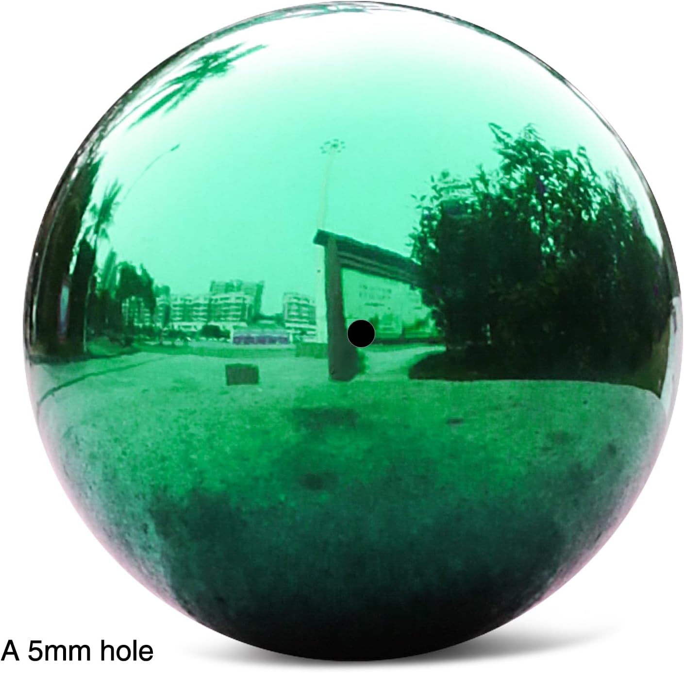 Stainless Steel Gazing Ball,12inch Green Gazing Globe