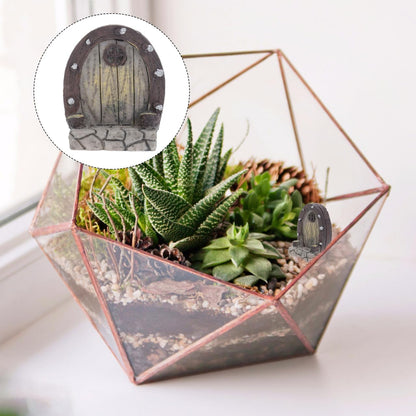 Mipcase Mini Garden Furniture Resin Simulation Wood Door for Micro Landscapes 5pcs Miniature Door Decorations for Fairy Garden Accessories and Pot Plants